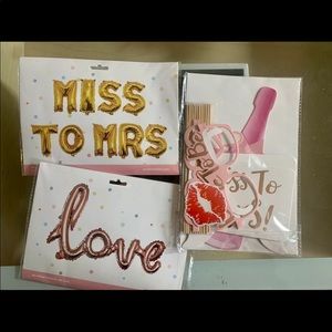 Bridal /Bachelorette Balloons & photobooth props
New, Never Used